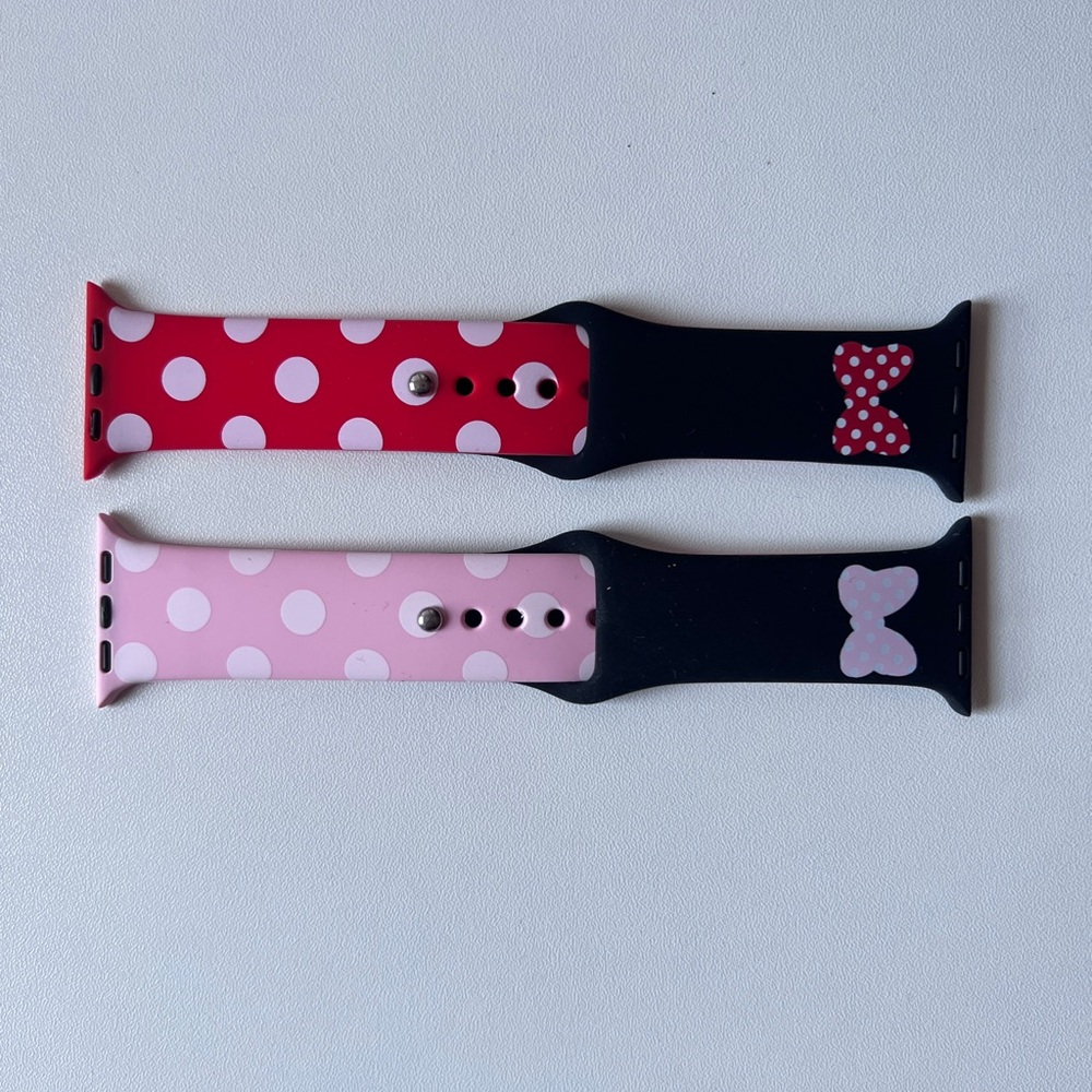 Minnie Mouse Apple Watch Band - Red and Pink